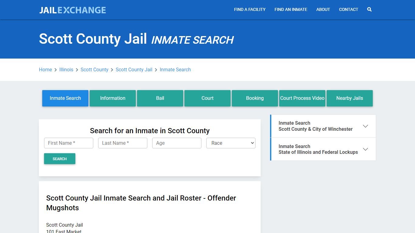 Scott County Jail, IL Inmate Search: Roster & Mugshots