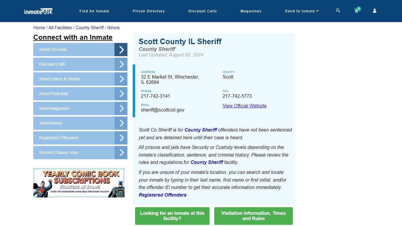 Scott County IL Sheriff & Arrest Search - InmateAid