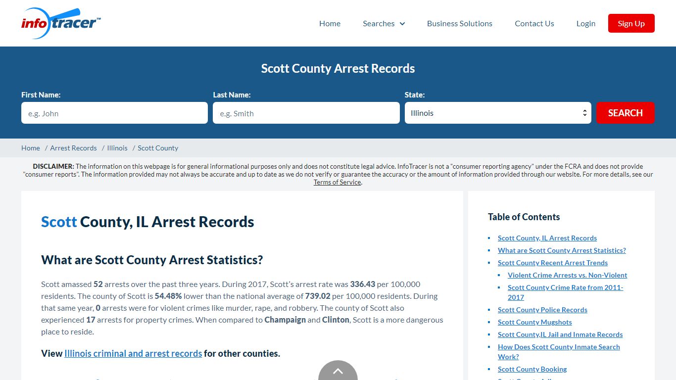 Scott County, IL Arrests, Mugshots & Jail Records - InfoTracer