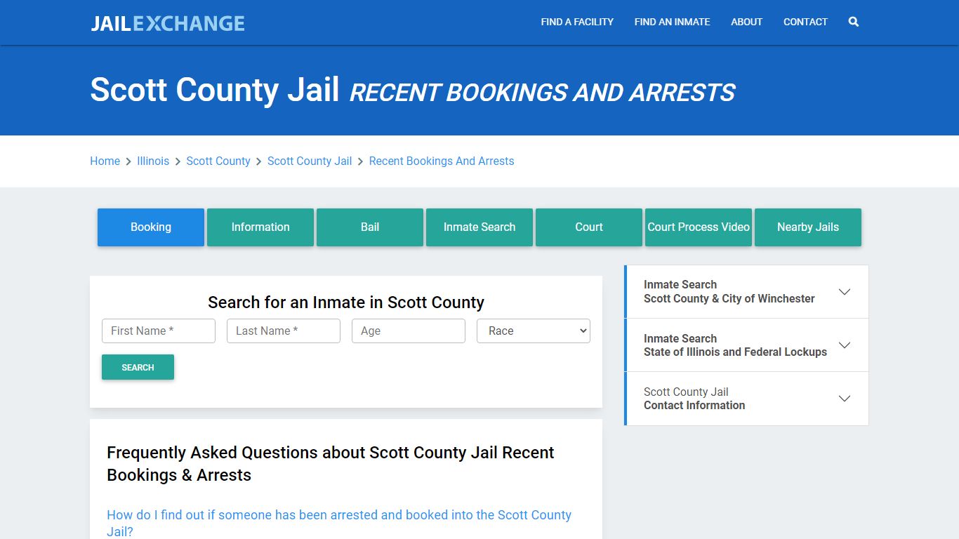 Scott County Jail IL Recent Arrests and Bookings - Jail Exchange